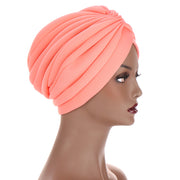 New Headwraps Hats For Women Solid Twist Ruffle Cotton Caps Chemo Beanies Turban Headwear Hats For Cancer