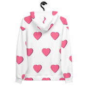 Pink heart /white hoodie vticciHoodie