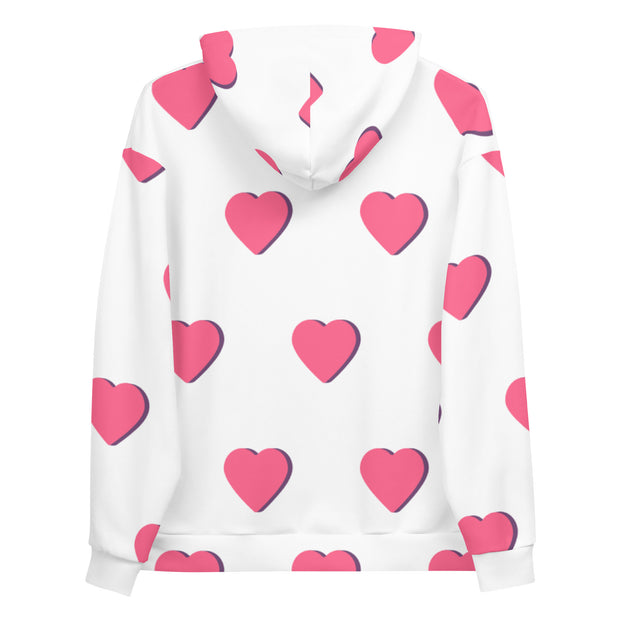 Pink heart /white hoodie vticciHoodie