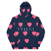 Pink hearts  valentines hoodies vticci